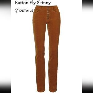 CAbi Button Fly Skinny, Womens Size 16, Caramel Skinny Pants High-Rise Corduroy